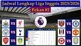 Jadwal Liga Inggris Pekan ke 2 - Newcastle United vs Liverpool - EPL 2025/2026