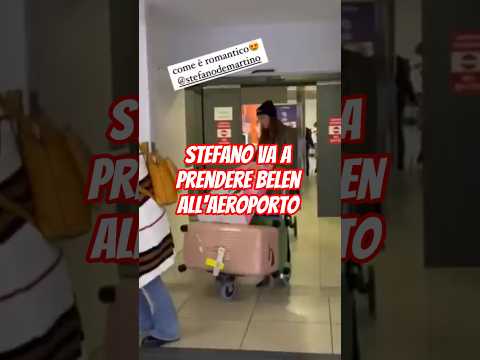 Stefano De martino va a prendere Belen all'aeroporto con il piccolo Santiago #shorts