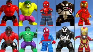 Evolution of Characters in LEGO Marvel Super Heroes 2 vs 1 Side by Side Comparison