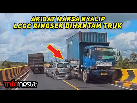 PUAS LIATNYA...! Aksi Gagal Nyalip Berujung Celaka