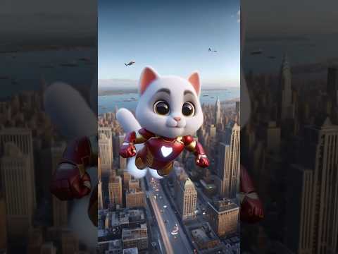 Cute kitten of cat make an Ironman suit to fly up in the sky #cat #cutecat #catlover