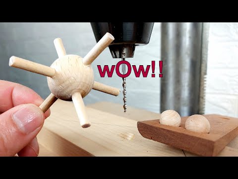 Drill Perfect Holes in Wooden Balls and Beads. Super Easy