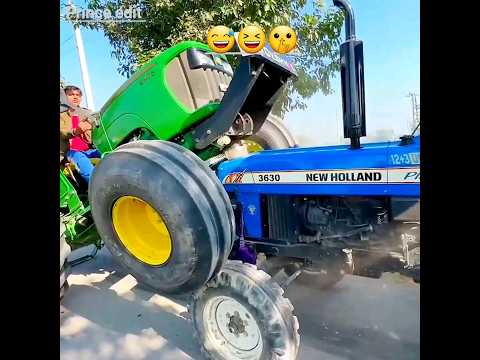 Kaka new song John Deere Vs New Holland full funny 😅😆 #tractor stunt tochan #Khatarnak seen #edit