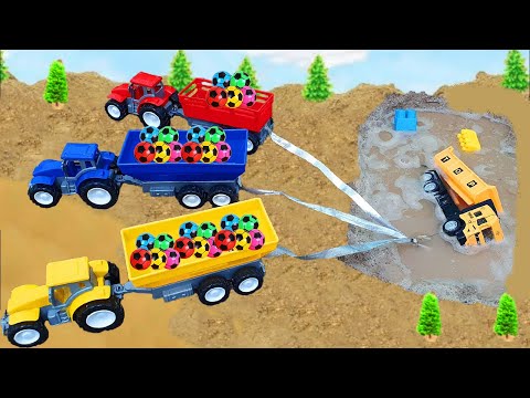 Mega RC Construction Site Action, Tractors save the truck that fell into the river Tractors RC Vehic