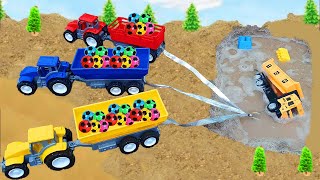 Mega RC Construction Site Action, Tractors save the truck that fell into the river Tractors RC Vehic