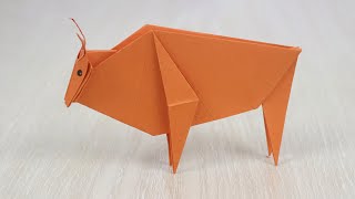 How to Make a Paper Bull Easy - Origami Cow Tutorial