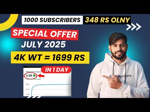 Special Offer For 1000 Subscribers And 4000 hours Watch Time | best smm panel for youtube