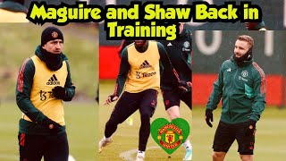 INSIDE MANCHESTER UNITED TRAINING TODAY,  Luke Shaw and Harry Maguire are BACK ✅️ Amad Diallo