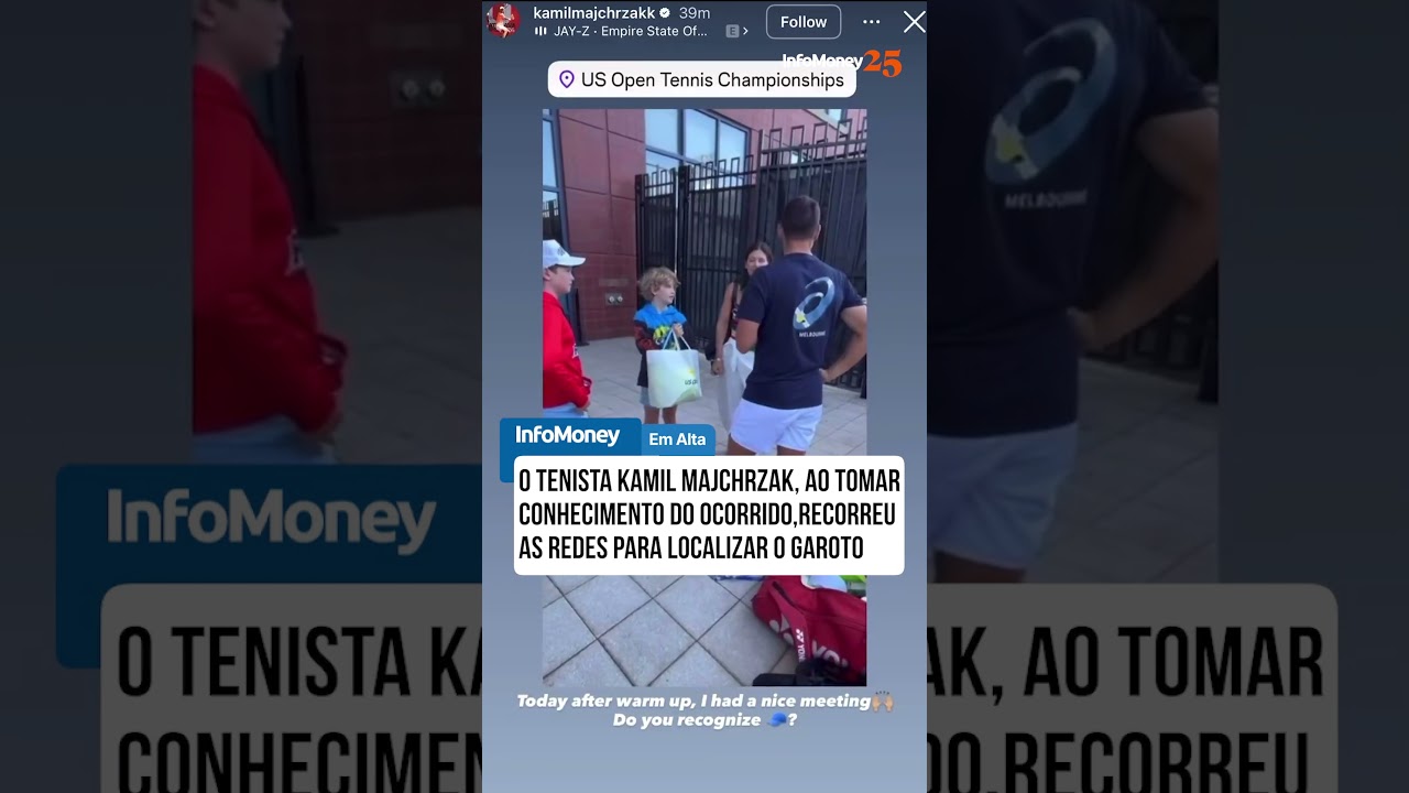Milionário polonês “rouba” boné de criança no US Open, mas tenista resolve o caso