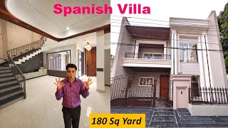 180 Gaj House Design Double Floor | Small Spanish Style Home Interior | Small Villa Design