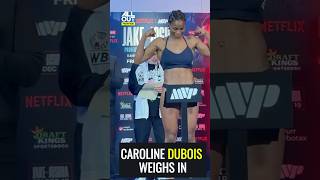 Caroline Dubois weighs in for fight on #jakejoshua undercard #boxing
