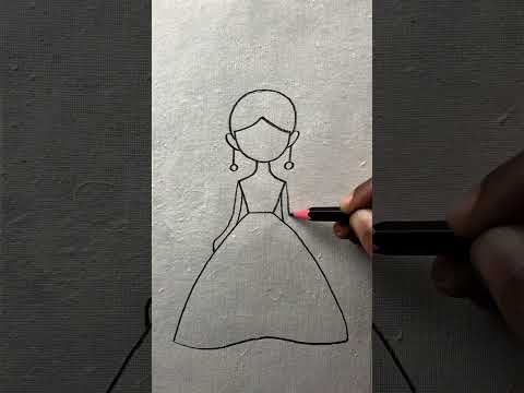 How to draw simple princess with pencil