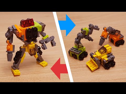 Mini LEGO brick construction machines combiner transformer robot Speedron X! #LEGO #MOC #レゴ  #レゴ変形ロボ