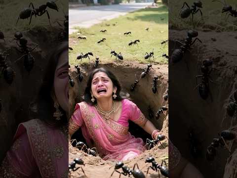 A woman was attacked by a group of ants, and the puppy saved her #fluffy #cute #guanyin #shorts #ai