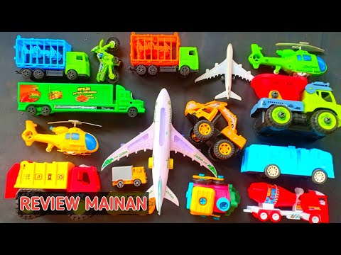 Review mainan | Part 11 , truk sampah, crane, pesawat terbang, excavator, #mainanmania #viral