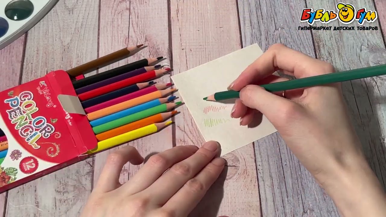 Карандаши цветные Колибри 12цв - видео Карандаши цветные Колибри 12цв - видео
