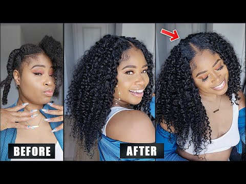 HOW TO FAKE A SEW-IN FAST! (Natural Part, NO LEAVE OUT)