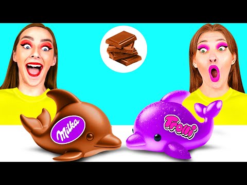 Real Food vs Chocolate Food Challenge | Amazing Kitchen Recipes by TeenChallenge