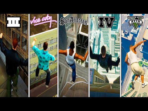 Saltando del Edificio Mas Alto en Todos los GTAs  (GTA3, GTA VC, GTA SA, GTA 4, GTA 5)