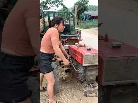 agricultural vehicle transporting wood