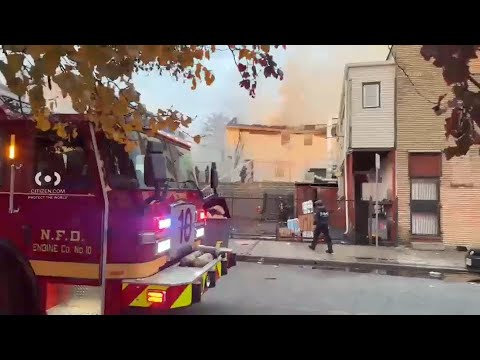 YouTube video thumbnail: Over 30 Families Displaced After Fire Rips Through Buildings in NJ