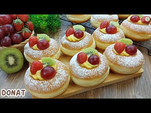 RESEP DONAT VLA BUAH TERENAK SUPER EMPUK LEMBUT CREAMY DAN SEGAR