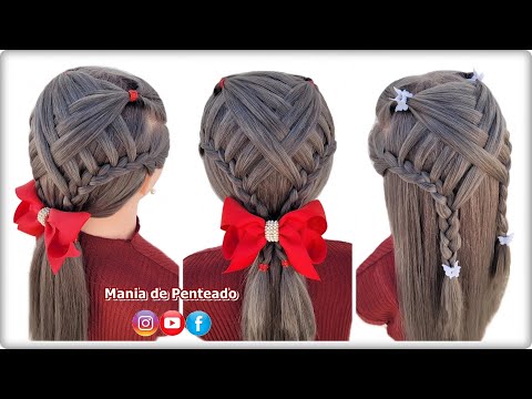 Lindo Penteado com Tranças para todas as Idades😍| Bealtiful Hairstyle with Braids for Girls 🥰