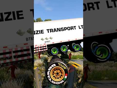 Truck Tow Trailers vs Spinning Wheel #short #beamng #beamngdrive #trucksvs