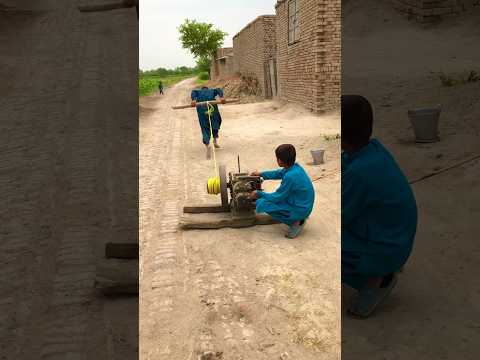 Diesel engine start with man new experiment 😁#experiment #dieselengine #shorts #viralvideo