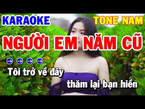 Karaoke Người Em Năm Cũ | Nhạc Sống Tone Nam Beat Hay Dễ Hát