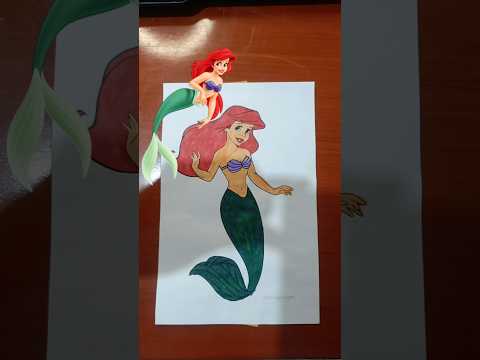 PINTANDO ARIEL LA SIRENITA CON LOS COLORES QUE ELIJA MI HIJA
