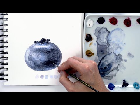 How to paint a 3D blueberry with bloom