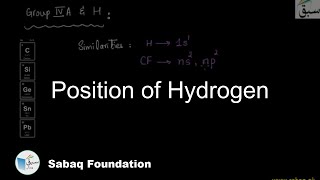 Position of Hydrogen