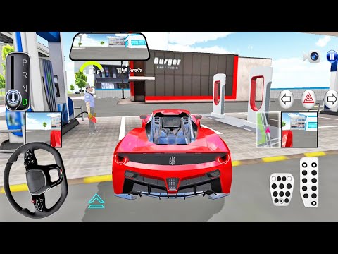 Lamborghini Red Car Driving and Parking Mountain Area - 3D Driving Class New Update 2025