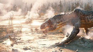 A man accidentally falls into an unknown planet and fights with prehistoric creatures.