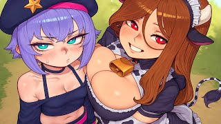 Kidnapped by a Massive Pair of Monster Girls in a Vampire Survivors like