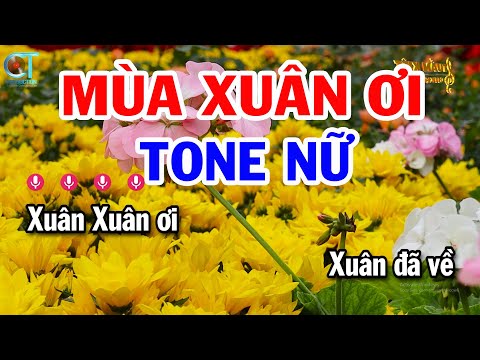 Karaoke Mùa Xuân Ơi Tone Nữ  ( Gm ) Nhạc Tết Mới | Karaoke Tuấn Kiệt