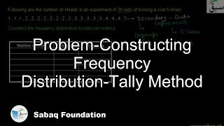 Problem-Constructing Frequency Distribution-Tally Method