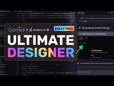 ShadCN Designer + Cline, Roo, Cursor & Windsurf: The BEST UI Design WORKFLOW YET!