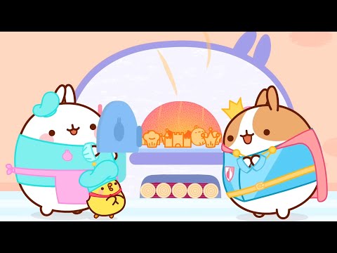 Molang And Piu Piu Baking Cake With King | Comedy Cartoon | HooplaKidz TV