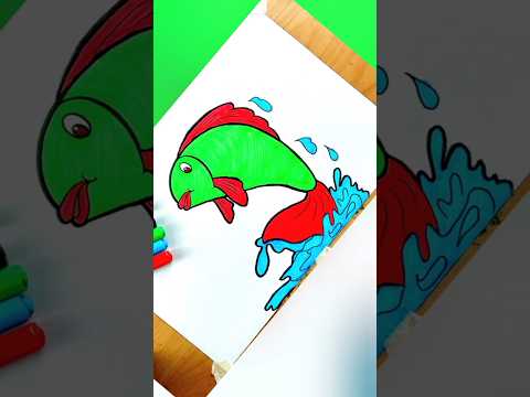 Fish Drawing and Coloring || Fish Drawing 🐟 😍  #drawing #coloring #shorts #fish