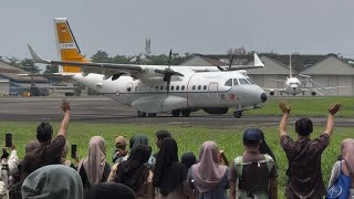 Ramai !!!! Pesawat Antri Mendarat di Bandara Husein Sastranegara Bandung