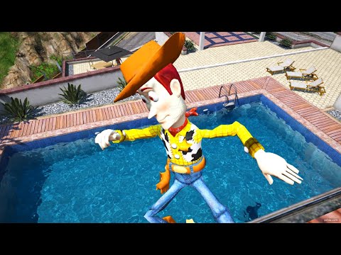 GTA 5 Water Ragdolls WOODY | Jumper/Falls vol.124 (Euphoria physics Funny Moments)