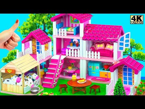 How to Build Cardboard Fairy House with Miniature Garden & Farm for a Family | DIY Miniature House