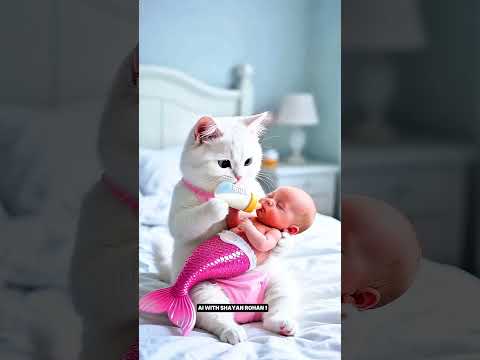 🐱🩷🧜Kitten and the BABY MERMAID!💦😲#animation #supercattales #catfunny #cat #supercattalespaws