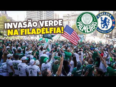 TORCIDA DO PALMEIRAS FAZ FESTA NA FILADÉLFIA ANTES DO JOGO CONTRA O CHELSEA
