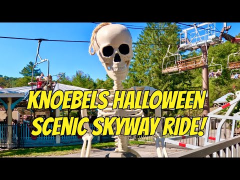 Knoebels Halloween Scenic Skyway Ride! No Talking! Elysburg, PA!