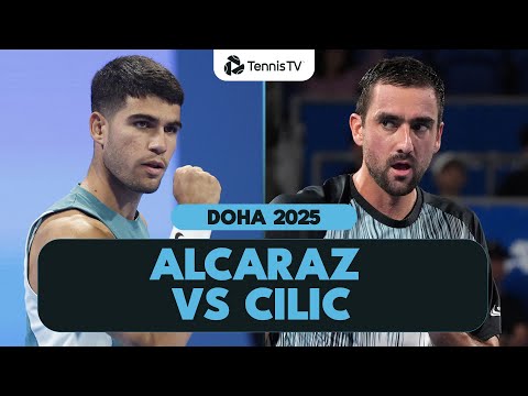 Carlos Alcaraz Makes Doha Debut vs Marin Cilic | Doha 2025 Highlights