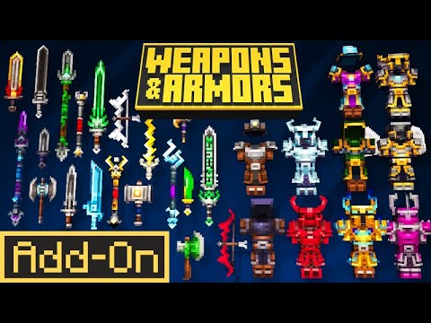 WEAPONS & ARMORS ADDON 60+ Craftable Weapons for Minecraft Bedrock Edition