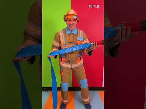 Is it Hot in Here? Not for long! Firefighter Blippi to the Rescue! #firetruck #blippi #shorts